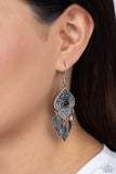 Desert Canopy - Black Earrings - Paparazzi Accessories Earrings Bedazzle Me Pretty Mobile Fashion Boutique