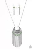 Desert Coyote - Green Necklace - Paparazzi Accessories Necklace Bedazzle Me Pretty Mobile Fashion Boutique
