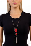 Desert Darling - Red Necklace - Paparazzi Accessories Necklace Bedazzle Me Pretty Mobile Fashion Boutique