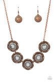 Desert Décor - Copper Necklace - Paparazzi Accessories Necklace Bedazzle Me Pretty Mobile Fashion Boutique