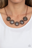 Desert Décor - Copper Necklace - Paparazzi Accessories Necklace Bedazzle Me Pretty Mobile Fashion Boutique