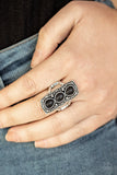 Desert Destiny - Black Ring - Paparazzi Accessories Ring Bedazzle Me Pretty Mobile Fashion Boutique
