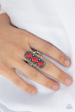 Desert Destiny - Red Ring - Paparazzi Accessories Ring Bedazzle Me Pretty Mobile Fashion Boutique