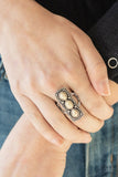 Desert Destiny - White Ring - Paparazzi Accessories Ring Bedazzle Me Pretty Mobile Fashion Boutique