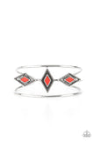 Desert Diamondback - Red Bracelet - Paparazzi Accessories Bracelet Bedazzle Me Pretty Mobile Fashion Boutique
