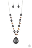 Desert Diva - Black Necklace - Paparazzi Accessories Necklace Bedazzle Me Pretty Mobile Fashion Boutique