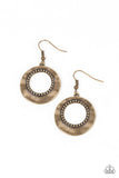 Desert Diversity - Brass Earrings - Paparazzi Accessories Earrings Bedazzle Me Pretty Mobile Fashion Boutique