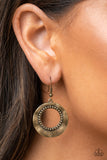 Desert Diversity - Brass Earrings - Paparazzi Accessories Earrings Bedazzle Me Pretty Mobile Fashion Boutique