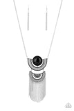 Desert Diviner - Black Necklace - Paparazzi Accessories Necklace Bedazzle Me Pretty Mobile Fashion Boutique