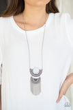 Desert Diviner - Silver Necklace - Paparazzi Accessories Necklace Bedazzle Me Pretty Mobile Fashion Boutique