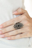 Desert Dreamland - Black Ring - Paparazzi Accessories Ring Bedazzle Me Pretty Mobile Fashion Boutique