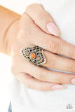 Desert Dreamland - Orange Ring - Paparazzi Accessories Ring Bedazzle Me Pretty Mobile Fashion Boutique