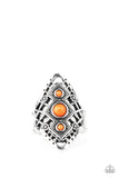 Desert Dreamland - Orange Ring - Paparazzi Accessories Ring Bedazzle Me Pretty Mobile Fashion Boutique