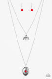 Desert Eagle - Red Necklace - Paparazzi Accessories Necklace Bedazzle Me Pretty Mobile Fashion Boutique