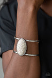 Desert Empress - White Bracelet - Paparazzi Accessories Bracelet Bedazzle Me Pretty Mobile Fashion Boutique