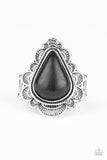 Desert Escape - Black Ring - Paparazzi Accessories Ring Bedazzle Me Pretty Mobile Fashion Boutique