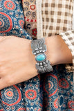 Desert Haven - Blue Bracelet - Paparazzi Accessories Bracelet Bedazzle Me Pretty Mobile Fashion Boutique