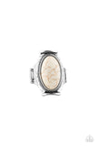 Desert Healer - White Ring - Paparazzi Accessories Ring Bedazzle Me Pretty Mobile Fashion Boutique