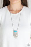 Desert Hustle - Blue Necklace - Paparazzi Accessories Necklace Bedazzle Me Pretty Mobile Fashion Boutique