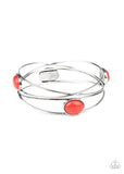 Desert Lagoon - Red Bracelet - Paparazzi Accessories Bracelet Bedazzle Me Pretty Mobile Fashion Boutique