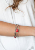 Desert Lagoon - Red Bracelet - Paparazzi Accessories Bracelet Bedazzle Me Pretty Mobile Fashion Boutique