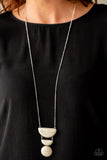 Desert Mason - White Necklace - Paparazzi Accessories Necklace Bedazzle Me Pretty Mobile Fashion Boutique