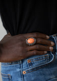 Desert Mine - Orange Ring - Paparazzi Accessories Ring Bedazzle Me Pretty Mobile Fashion Boutique