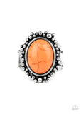 Desert Mine - Orange Ring - Paparazzi Accessories Ring Bedazzle Me Pretty Mobile Fashion Boutique