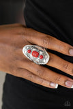 Desert Paint - Red Ring - Paparazzi Accessories Ring Bedazzle Me Pretty Mobile Fashion Boutique