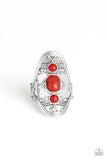 Desert Paint - Red Ring - Paparazzi Accessories Ring Bedazzle Me Pretty Mobile Fashion Boutique