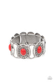 Desert Relic - Red Bracelet - Paparazzi Accessories Bracelet Bedazzle Me Pretty Mobile Fashion Boutique
