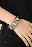 Desert Relic - Yellow Bracelet - Paparazzi Accessories Bracelet Bedazzle Me Pretty Mobile Fashion Boutique