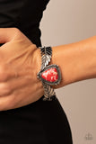 Desert Roost - Red Bracelet - Paparazzi Accessories Bracelet FS-Bedazzle Me Pretty Mobile Fashion Boutique