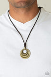 Desert Spiral - Brass Necklace - Paparazzi Accessories Necklace Bedazzle Me Pretty Mobile Fashion Boutique