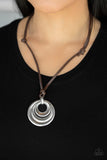 Desert Spiral - Silver Necklace - Paparazzi Accessories Necklace Bedazzle Me Pretty Mobile Fashion Boutique
