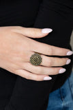 Desert Sunflower - Brass Ring - Paparazzi Accessories Ring Bedazzle Me Pretty Mobile Fashion Boutique
