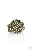 Desert Sunflower - Brass Ring - Paparazzi Accessories Ring Bedazzle Me Pretty Mobile Fashion Boutique
