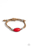 Desertscape Drive - Red Bracelet - Paparazzi Accessories Bracelet Bedazzle Me Pretty Mobile Fashion Boutique