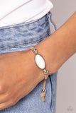 Desertscape Drive - White Bracelet - Paparazzi Accessories Bracelet Bedazzle Me Pretty Mobile Fashion Boutique