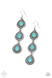 Desertscape Dweller - Blue Earrings - Paparazzi Accessories Earrings Bedazzle Me Pretty Mobile Fashion Boutique