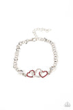 Desirable Dazzle - Red Bracelet - Paparazzi Accessories Bracelet Bedazzle Me Pretty Mobile Fashion Boutique