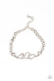 Desirable Dazzle - White Bracelet - Paparazzi Accessories Bracelet Bedazzle Me Pretty Mobile Fashion Boutique