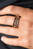 Desperately CHIC-ing Attention - Copper Ring - Paparazzi Accessories Ring Bedazzle Me Pretty Mobile Fashion Boutique
