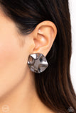 Destination Unknown - Black Clip-On Earrings - Paparazzi Accessories Clip-On Bedazzle Me Pretty Mobile Fashion Boutique