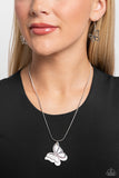 Detailed Dance - White Necklace - Paparazzi Accessories Necklace Bedazzle Me Pretty Mobile Fashion Boutique