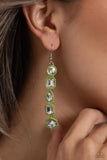 Developing Dignity - Green Earrings - Paparazzi Accessories Earrings Bedazzle Me Pretty Mobile Fashion Boutique