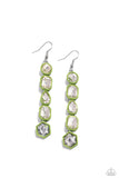 Developing Dignity - Green Earrings - Paparazzi Accessories Earrings Bedazzle Me Pretty Mobile Fashion Boutique