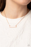 Devoted Darling - Copper Necklace - Paparazzi Accessories Necklace Bedazzle Me Pretty Mobile Fashion Boutique