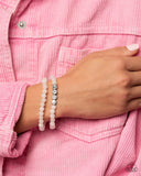 Devoted Dreamer - White Bracelet - Paparazzi Accessories Bracelet Bedazzle Me Pretty Mobile Fashion Boutique