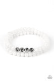 Devoted Dreamer - White Bracelet - Paparazzi Accessories Bracelet Bedazzle Me Pretty Mobile Fashion Boutique